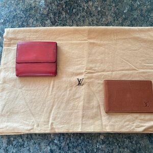 Louis Vuitton, wallet, card holder, and dust bag
